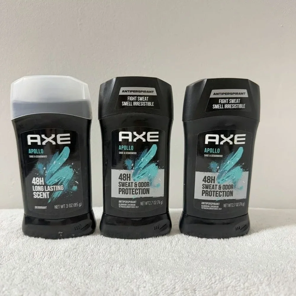 Lot 3 AXE Apollo Antiperspirant Deodorant 48Hr‎ Fresh Scent 2.7oz Stick Men